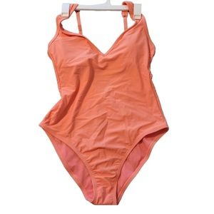 Kona Sol V-Neck High Leg One Piece Swimsuit Size Large (12/14)
